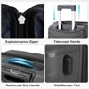 Karl Home 3 Piece Suitcases, PP Hard Shell Suitcase 20 inch 24 inch 28 inch Luggage Sets Double Wheels with TSA Lock Grey - 4 of 4
