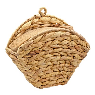 AuldHome Design Water Hyacinth Coffee Filter Holder, Woven Filter Storage Container