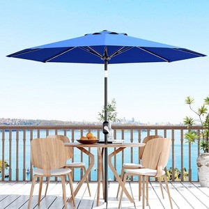 homfan 9Ft Patio Umbrella - 8 Sturdy Ribs Outdoor Table Umbrella with Crank Lift & Push Button Tilt - Market Umbrella for Pool, Deck, Yard, Garden - 1 of 4