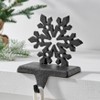 Danya B. Dark Brown Cast Iron Holiday Sculpture Figure Christmas Decorative Utility Mantel Stocking Hook Set of 3 - Snowflake, Reindeer, Tree - 4 of 4