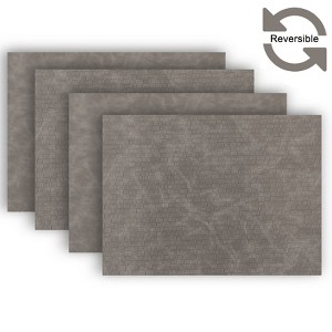 Dainty Home Sorento Faux Leather Reversible 2 Pattern Rectangular Placemat Set Of 4 - 1 of 3
