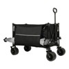 VisioGear Collapsible Foldable Extended Wagon, Folding Garden Cart with Drink Holders and Side Pocket, Black, 37.4"*23.03"*38.98 - 2 of 4
