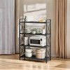 Ink Black 4 - Tier Metal Storage Rack with X Side Frames and Dense Mesh, Sized 12.6 x 31.5 x 44.3 Inches. Ideal Industrial Style Shelving Unit - 3 of 4