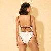 Women's Contrast Binding Crochet Overlay Extra High Leg Extra Cheeky One Piece Swimsuit - Wild Fable™ - 2 of 4