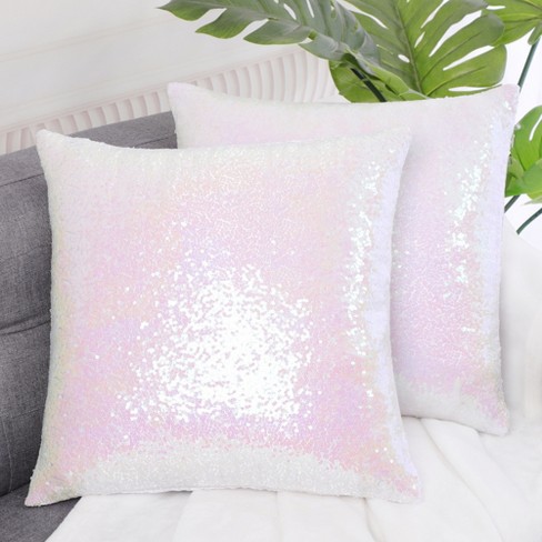 Piccocasa Decors Sequin Pillow Covers Shiny Sparkling Comfy Satin