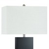 Kimono Glass Medallion and Steel Table Lamp Black - StyleCraft: Acrylic Base, White Linen Shade, UL Listed - 3 of 4