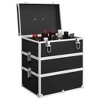 vidaXL Make-up Case 14.6"x9.4"x15.7" Black Aluminum - 2 of 4