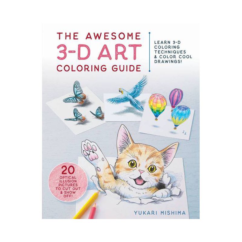The Awesome 3-D Art Coloring Guide - by  Yukari Mishima (Paperback), 1 of 2