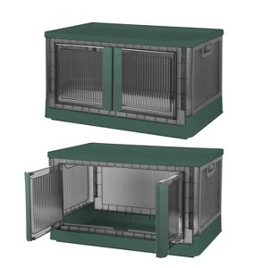 2Pcs 72L Foldable Storage Bins with Lid Collapsible Stackable Closet Organizer Containers with Front Door Lock 4Pcs Wheels - 1 of 4