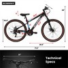 VASIP 27 inch wheel mountain bike, 21-speed disc brake trigger transmission, aluminum frame unisex mountain bike, Black+Blue - 3 of 4