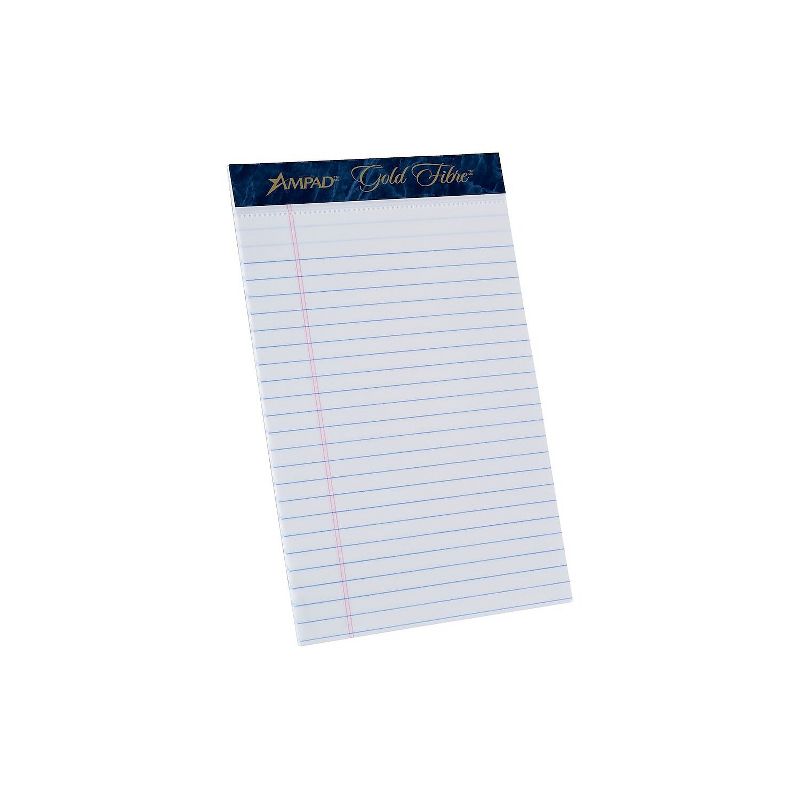 Ampad Gold Fibre Notepads 5" x 8" College Ruled White 50 Sheets/Pad 12 Pads/Pack (20054), 4 of 6
