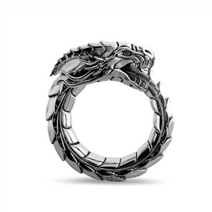 Dragon Ring for Men or Women  Stainless Steel Gothic Biker Punk Ginger Lyne Collection - 1 of 4