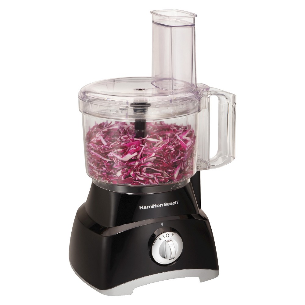 Photos - Food Processor Hamilton Beach 8 Cup  - Black 70740: 450W, 2 Speeds, Pulse, Large Feed Tube, Reversible Disc, Dishwasher-Safe 