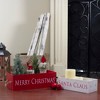 Northlight Wooden Organizer Christmas Boxes - 16" - Red and White - Set of 2 - 2 of 4