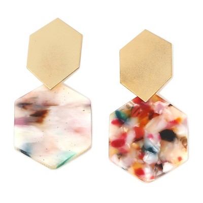 SOHI Women's Block Drop Earrings