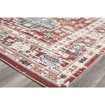 Cardinal Sundara 60" Round Red Synthetic Area Rug