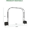 Garden Arch Trellis for Climbing Plants, Metal Wedding Arch Flowers Frame Backdrop Stand,Balloon Decor Garden Arch Arbor, Raised Planter Box - 2 of 4