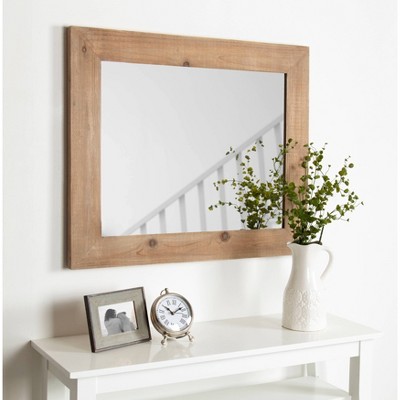 Garvey 36" x 30" Rustic Brown Solid Wood Full-Length Vanity Mirror