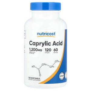 Nutricost Caprylic Acid, 1,200 mg, 120 Softgels (600 mg per Softgel) - 1 of 2