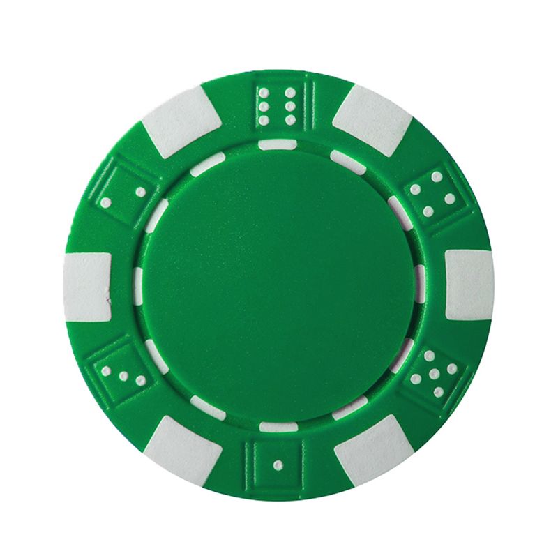 Poker Chips – 100-Piece Set of 11.5-gram Blackjack Chips with Dice Design by Trademark Poker (Green), 4 of 5