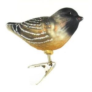 Old World Christmas Glass Blown Ornament for Christmas Tree, Cherry Chickadee - 1 of 4