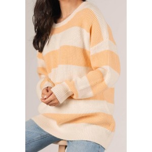 Women's Colorblock Stripe Oversized Sweater - Before You - 1 of 4