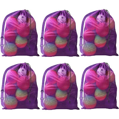 GSE 30"x40" Extra Large Mesh Sports Ball Equipment Drawstring Bag with Adjustable Shoulder Strap for Soccer, Basketball, Volleyball, Gym
