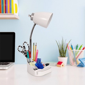 Creekwood Home Sleek Essentials 18.5" Flexible Coordinating Desk Lamp with USB Port and Storage - 1 of 4