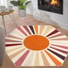 Modern Washable Area Rug Sunrise Colorful Indoor Throw Carpet for Living Room Bedroom - 3 of 4