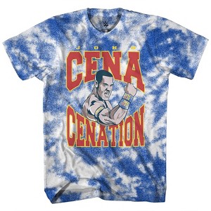 WWE Boys John Cena Shirt - Hustle, Loyalty & Respect Superstar Tee - World Wrestling Champion Tie Dye T-Shirt - 1 of 1