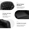 Set of 2 Justo 28.5" Wide Tufted Genuine Leather Wood Legs Accent Barrel Chair for Living Room with solid wood legs | ARTFUL LIVING DESIGN - 4 of 4