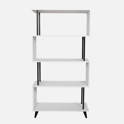 S shape online bookcase white