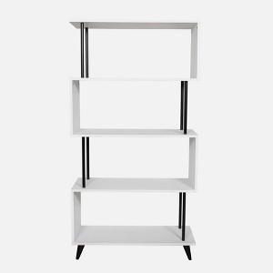 60.5" 5 Tier S Shaped Bookcase White/Black - Danya B. - 1 of 4