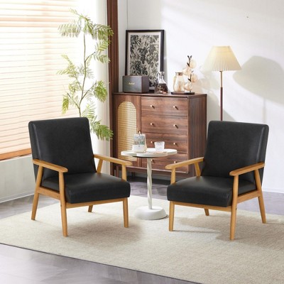 Modern Accent Armchair, Livingroom Chair with Wooden Frame for Home, Office