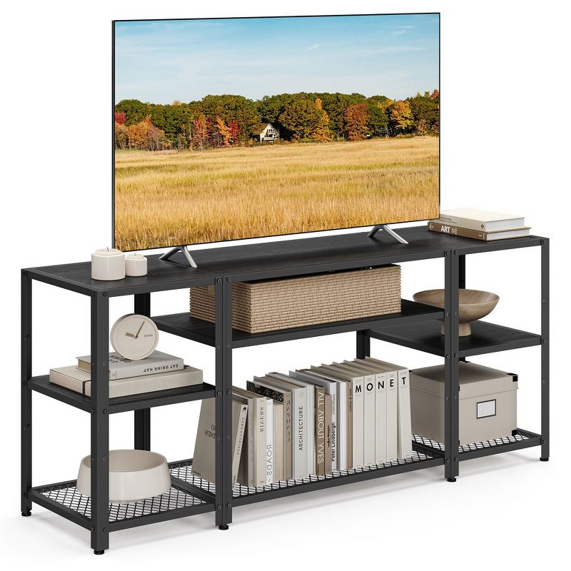 VASAGLE TV Stand Industrial Entertainment Center, Modern TV Console with Open Storage Shelves, 3 of 8