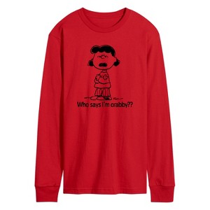 Men's - Peanuts - Who Says I'm Crabby Lucy Long Sleeve Graphic T-Shirt - 1 of 4