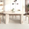 Gulches Travertine Inspired Extendable Oval Dining Table 4-8 People Wooden Strip Base Kitchen Family Living Room - 4 of 4