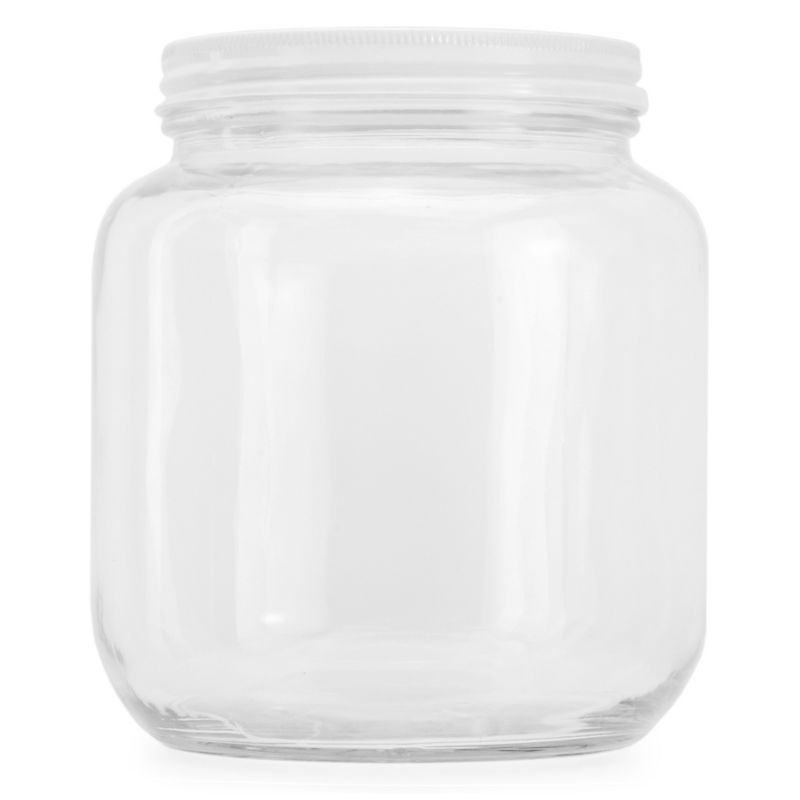Cornucopia Brands 64oz Clear Wide-Mouth Glass Jar, Food Grade w/ Metal Lid; 2 Quart Jar 1/2 Gallon to Make Greek Yogurt/Kefir or Pickles, 1 of 7