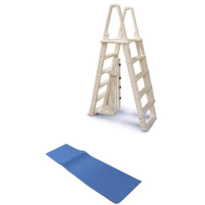Confer 7100B Evolution A Frame Above Ground Swimming Pool Ladder 48 to 54" w/Mat