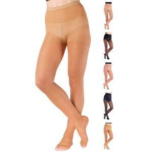 ABSOLUTE SUPPORT – Sheer Compression Pantyhose for Women – 15-20mmHg – Beige – A103 - 1 of 4