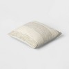 Oversized Chunky Textured Cotton Blend Striped Square Throw Pillow Beige - Threshold™: Indoor Comfort Accent, Polyester Fill - 3 of 4