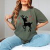 Simply Sage Market Women's Rudolph Reindeer Short Sleeve Garment Dyed Tee - 2 of 4