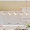 LNC Chrysaorican Modern  Luxury  Globe Pendant Lights, Gold with Globe Iridescent Glass,1 /3/5 Light,8.3in/31.5in/52.4in - 2 of 4