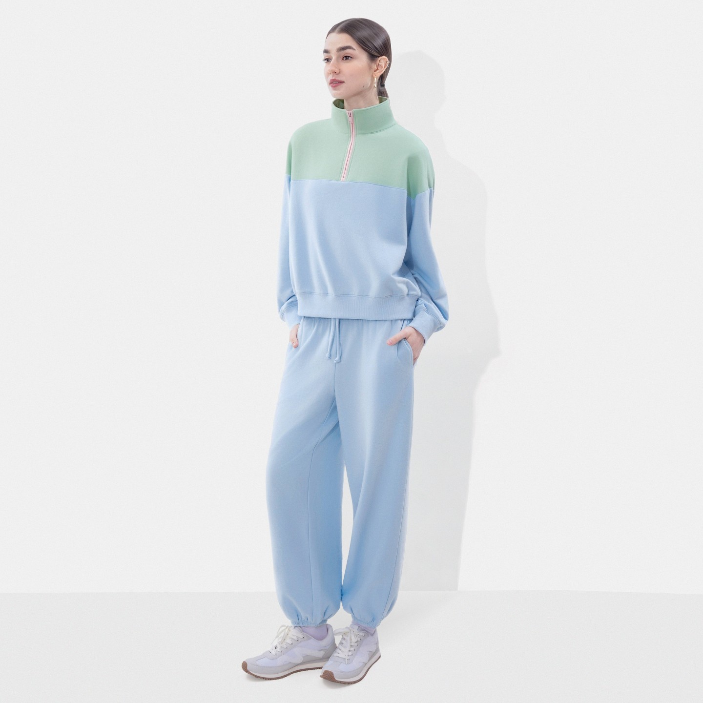 Женская куртка Wild Fable Lounge Quarter Zip, цвет: Синий — фото 3