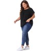Agnes Orinda Women's Plus Size Swiss Dots Short Sleeve Lace Crochet Chiffon Pleated Casual Blouses - 3 of 4