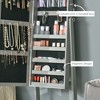 Lomsoe Floor Standing Jewelry Cabinet with LED Light, Lockable Jewelry Organizer with Full-Length Mirror, and 4 Adjustable Angles, Grey - 3 of 4