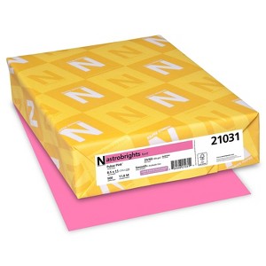 Neenah Paper Astrobrights Colored Paper 24lb 8-1/2 x 11 Pulsar Pink 500 Sheets/Ream 21031 - 1 of 4