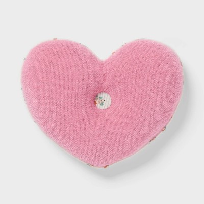 Image of Heart Reversible Mini Decorative Pillow Pink - Pillowfort™