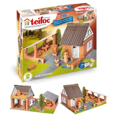 Teifoc 180+ Piece Miniature Farm Brick and Mortar Building Set for Creative Play, Educational STEM Learning Activity for Kids 6 Years of Age and Older