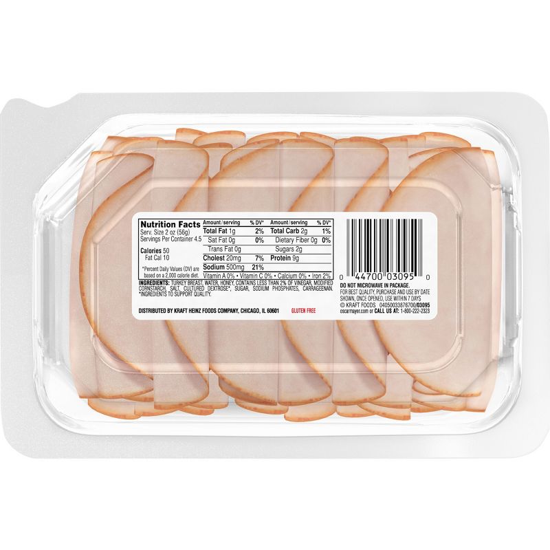 Oscar Mayer Deli Fresh Honey Smoked Turkey Breast Sliced Lunch Meat - 9oz, 3 of 11
